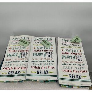Camp-Themed Kitchen Towels Set Of 6,15" X 25" The Spring Shop Cotton‎ Multicolor